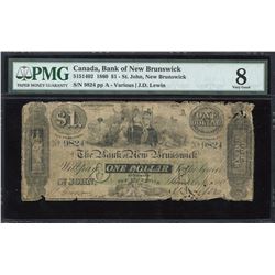 Bank of New Brunswick $1, 1860