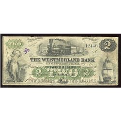 The Westmorland Bank $2, 1861