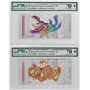 Image 1 : CHINA - Commemorative Pair Dragon & Phoenix, 2019 Beijing International Coin Expo, 2 x 5 Grams of Si