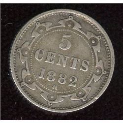 1882H Newfoundland Five Cents