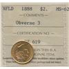 Image 1 : 1888 Newfoundland $2 Gold