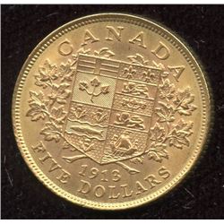 1913 Canadian $5 Gold