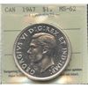 Image 2 : 1947 Silver Dollar