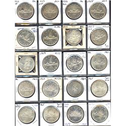 Elizabeth II silver dollar collection: 1953 to 1966 - Lot of 20