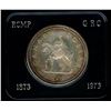 Image 2 : 1973 Silver Dollar in a Blue Case with Gold Crest