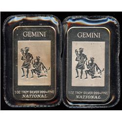 Gemini 1oz Fine Silver National Art Bar (Tax Exempt)