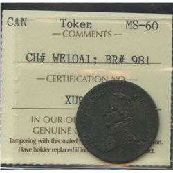 Wellington Lower Canada ½ Penny Token, 1816. Br 981