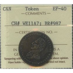 Wellington Lower Canada ½ Penny Token (c.1812) Br 987