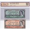 Image 1 : Bank of Canada $1 & $2, 1954. Devil's Face