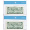 Image 2 : Bank of Canada $1, 1954 - Lot of 2 Consecutive Replacement Notes