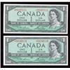 Image 1 : Bank of Canada $1, 1954 - Lot of 2 Consecutive Replacement Notes