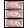Image 1 : Bank of Canada $2, 1974 - Lot of 3 Consecutive Replacement Notes