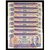 Image 1 : Bank of Canada $10, 1971 - Lot of 8 Replacement Notes