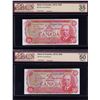 Image 1 : Bank of Canada $50, 1975 - Lot of 2 Graded Notes