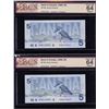 Image 1 : Bank of Canada $5, 1986 - Lot of 2 Consecutive Changeover Notes