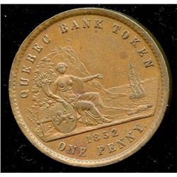 Br 528. 1852 Quebec Bank Penny,