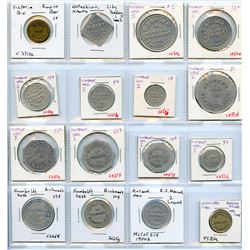 Lot of sixteen Western Canada Trade Tokens.