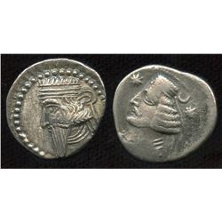 KINGS of PARTHIA. AR Drachm Group. Lot of 2