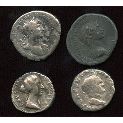 Roman Imperial - Various AR Denarius. Lot of 4