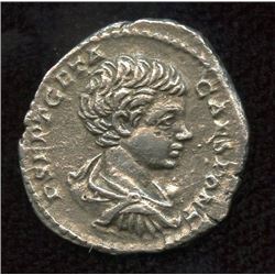 Roman Imperial - Geta, as Caesar. 198-209 AD. AR Denarius