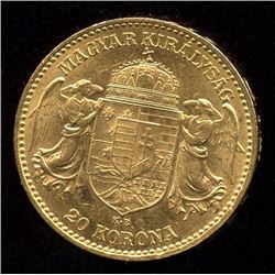 Hungary 20 Korona Gold Coin, 1903