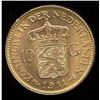Image 2 : Netherlands 10 Gulden Gold Coin, 1911
