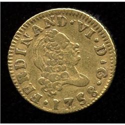 Spain Half Escudo Gold, 1758