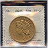 Image 1 : USA $20 Gold Coin, 1872S