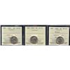 Image 1 : 1922, 1923 & 1942 Five Cents - Lot of 3 ICCS Graded Coins