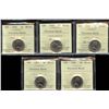 Image 1 : Victoria North Collection of 5 ICCS Graded Five Cents