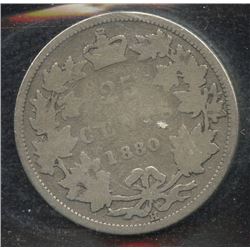 1880H Twenty-Five Cents - Wide 0