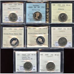 Lot of 8 ICCS/CCCS Graded Twenty-Five Cents