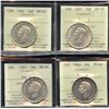 Image 1 : Lot of 4 ICCS Graded Fifty Cents
