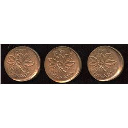 Error Coins - 1980 Broadstruck One Cents - Lot of 3