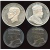 Image 1 : Fantasy Canadian Silver Dollar Pair + British Royalty Silver Jubilee Pair. Lot of 4