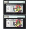 Image 2 : China - 2019 24th Beijing International Coin Exposition Pair of Silver Colorized Notes