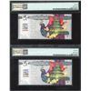Image 2 : China - 2019 24th Beijing International Coin Exposition Pair of Silver Colorized Notes