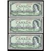 Image 1 : Bank of Canada $1, 1954 - Devil's Face Lot of 3 Consecutives