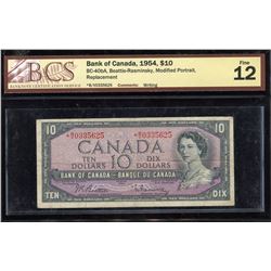 Bank of Canada $10, 1954 - Replacement Note