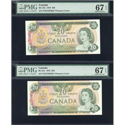 Bank of Canada $20, 1979 - Lot of 2 Consecutives