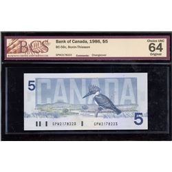 Bank of Canada $5, 1986