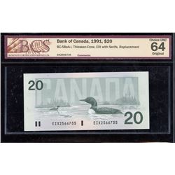 Bank of Canada $20, 1991 - Replacement Note