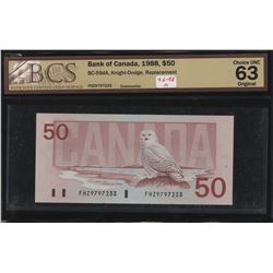 Bank of Canada $50, 1988 - Replacement Note