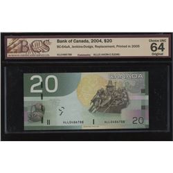 Bank of Canada $20, 2004 - Replacement Note