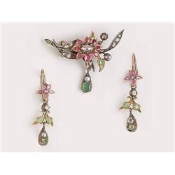 Pendant and a Pair of Earrings in Box           