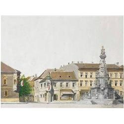 Unknown painter 20th century       The Holly Trinity Square in Buda at the Turn of the Century      