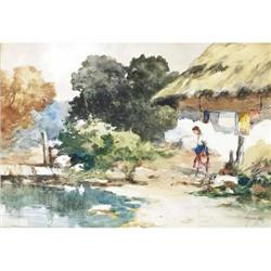 Neogrády, Antal        Galsa, 1861 - Alag, 1942      At the Bank of the Stream        