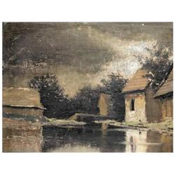 Szepesi Kuszka, Jeno        Igló, 1885 - , 1948        Houses at the Lakeside