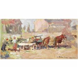 Csallóközi Farkas, Lorinc       Lakszakállas, 1898 - ,  Market Scene