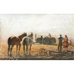 Molnár C., Pál    Battonya, 1894 - Budapest, 1981        Ploughing             